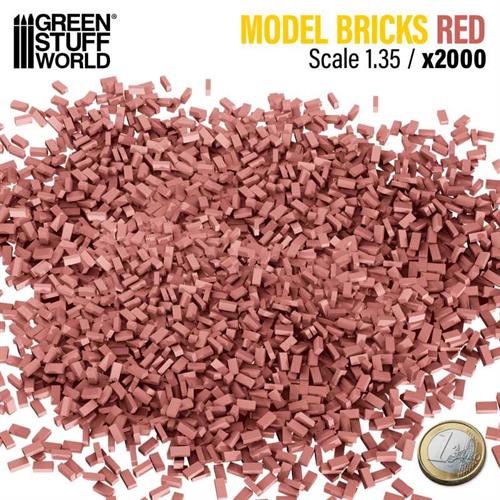 Model bricks - Miniature Bricks - Red x2000 1:35